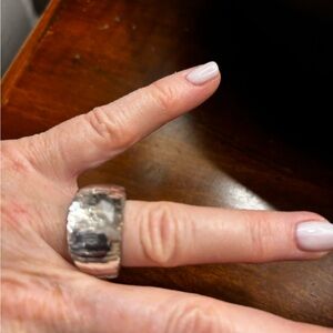 Swarovski Silver Textured Ring